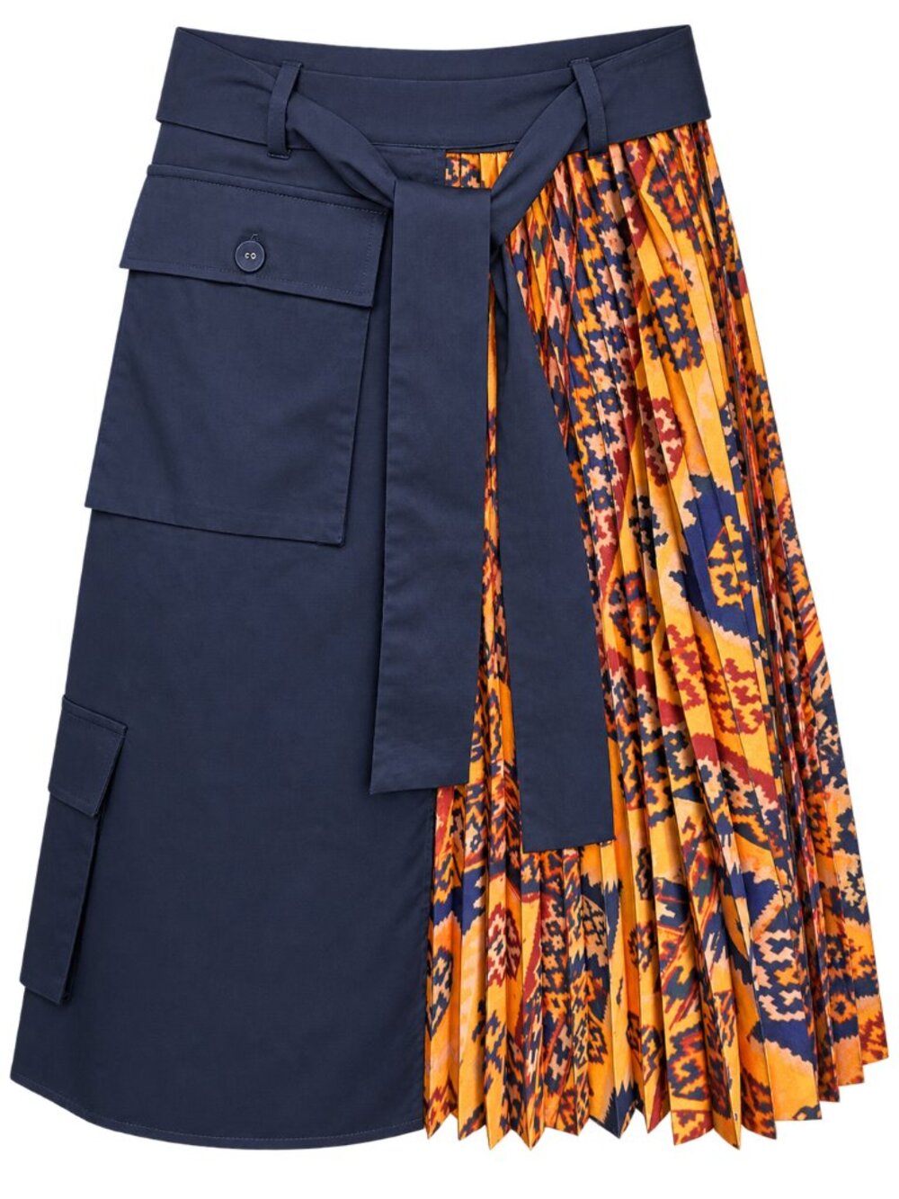 Anthropologie Eva Franco Pleated Cargo Wrap Midi Skirt Size M